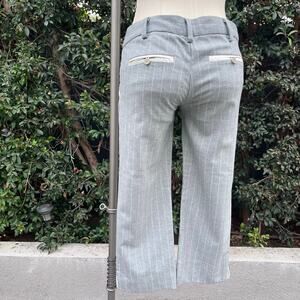 Vintage 2000s Abercrombie & Fitch Wool Blend Gray PinStripe Capri Pants Y2K Sz 2